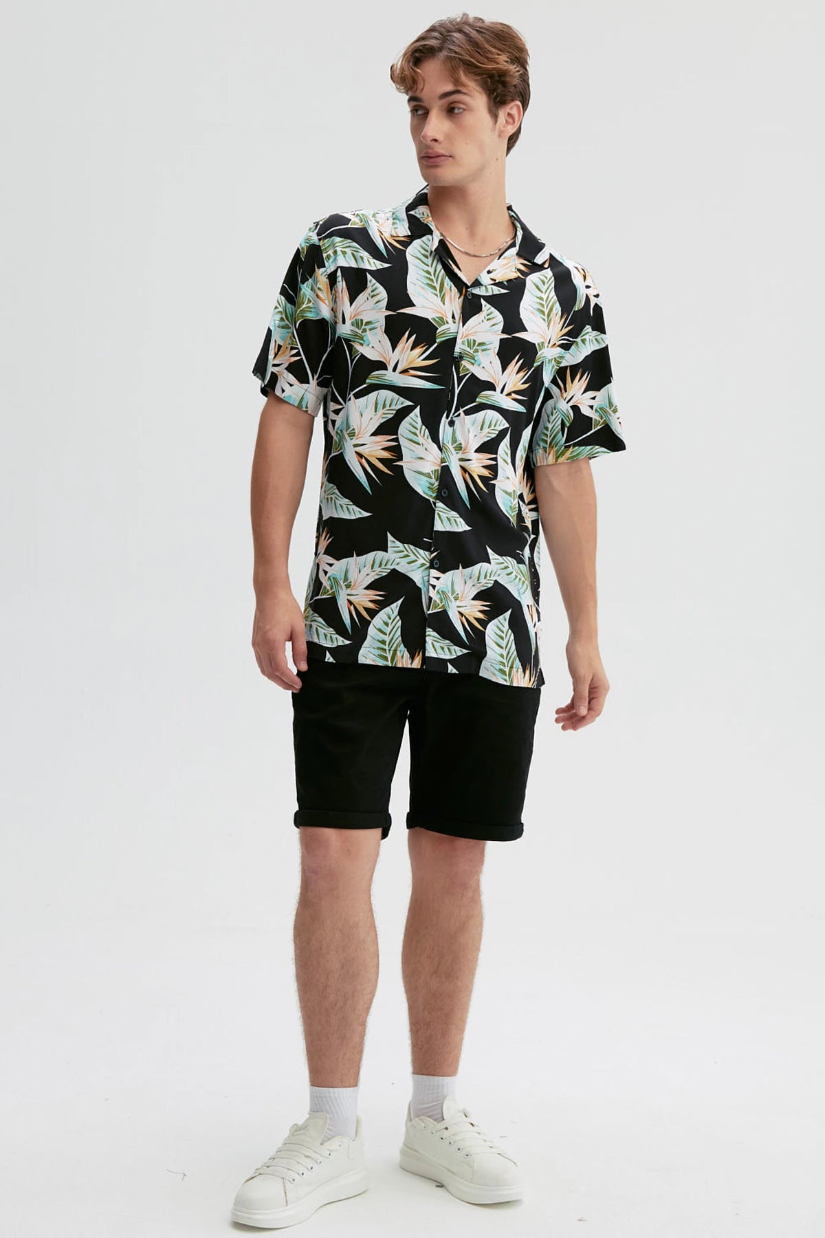 Camisa Hombre Full Print Verde