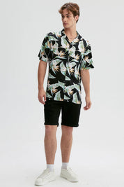 Camisa Hombre Full Print Verde