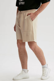Bermuda Hombre Bolsillo Aplicación Beige