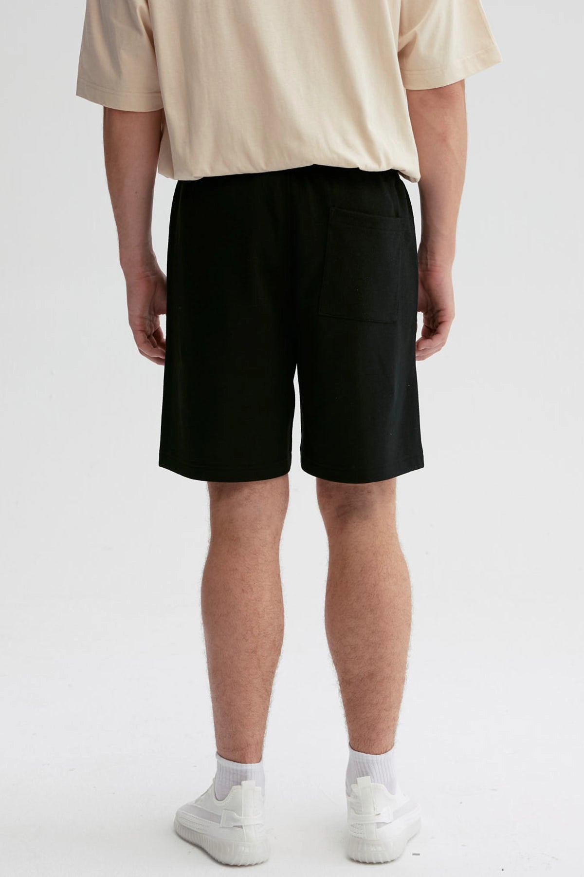 Bermuda Hombre Bolsillo Aplicación Negro