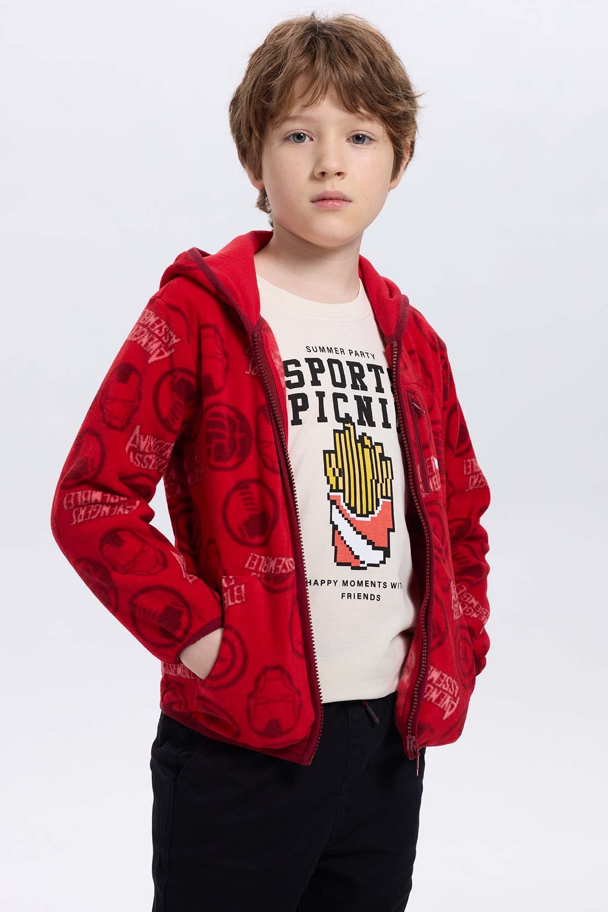 Polar Niño Avengers Rojo