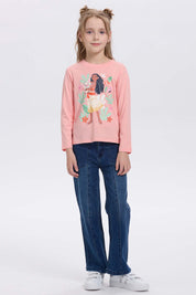 Polera Niña Princesas Damasco