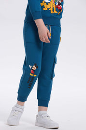 Pantalón Buzo Niño Jogger Mickey Azul