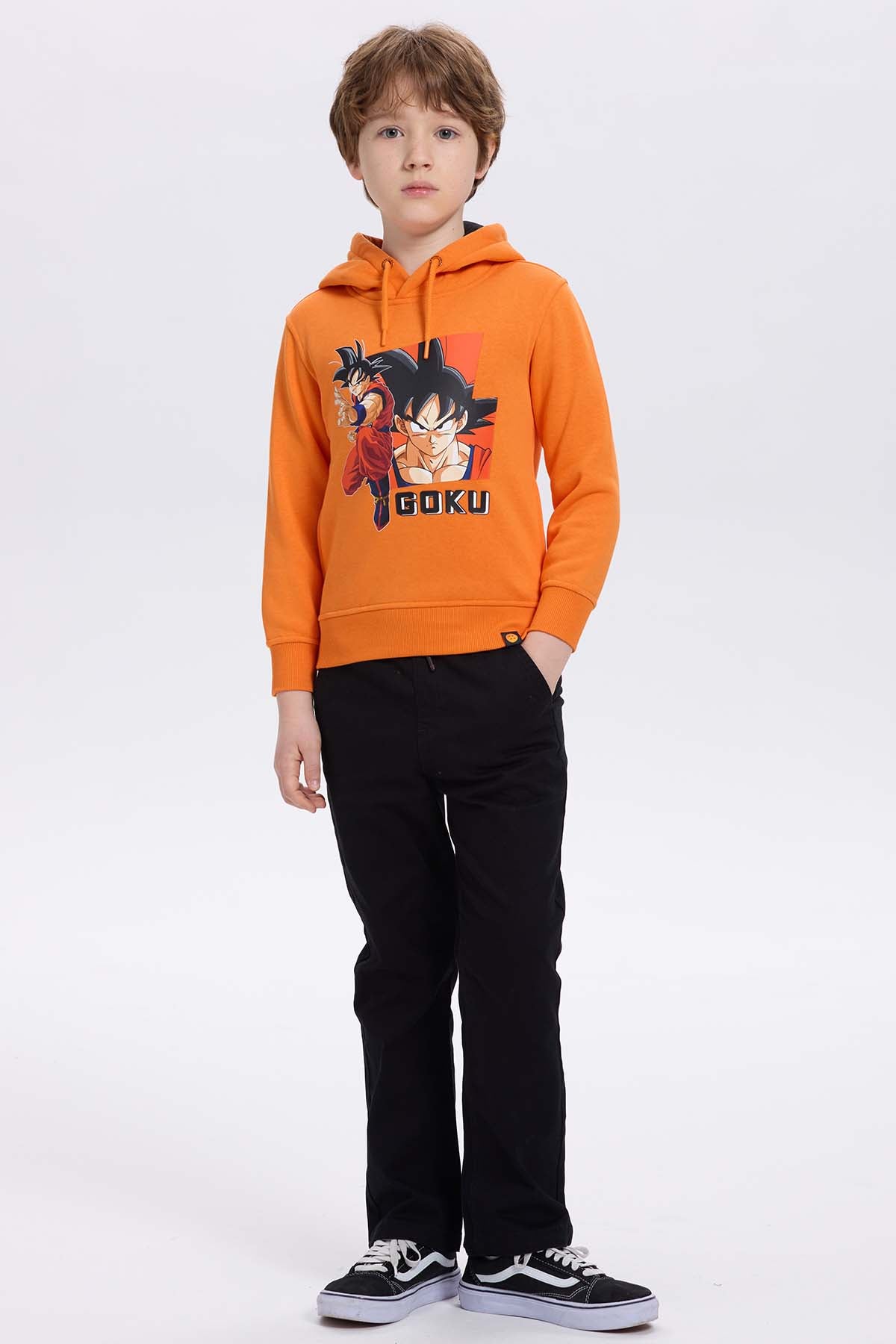 Polerón Niño Goku Naranjo