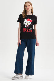 Polera Mujer Hello Kitty Negro