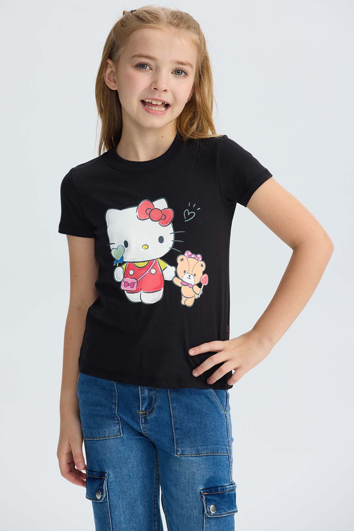 Polera Niña Hello Kitty Negro