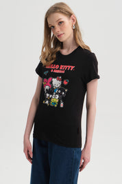 Polera Mujer Hello Kitty Negro