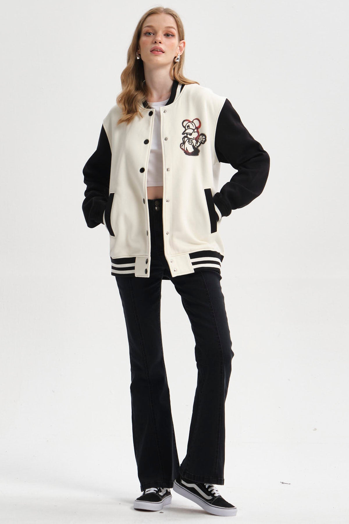 Polerón Mujer Mickey Beige