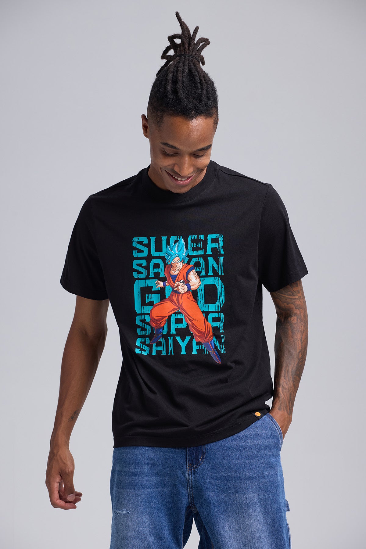Polera Hombre Super Saiyajin Negro