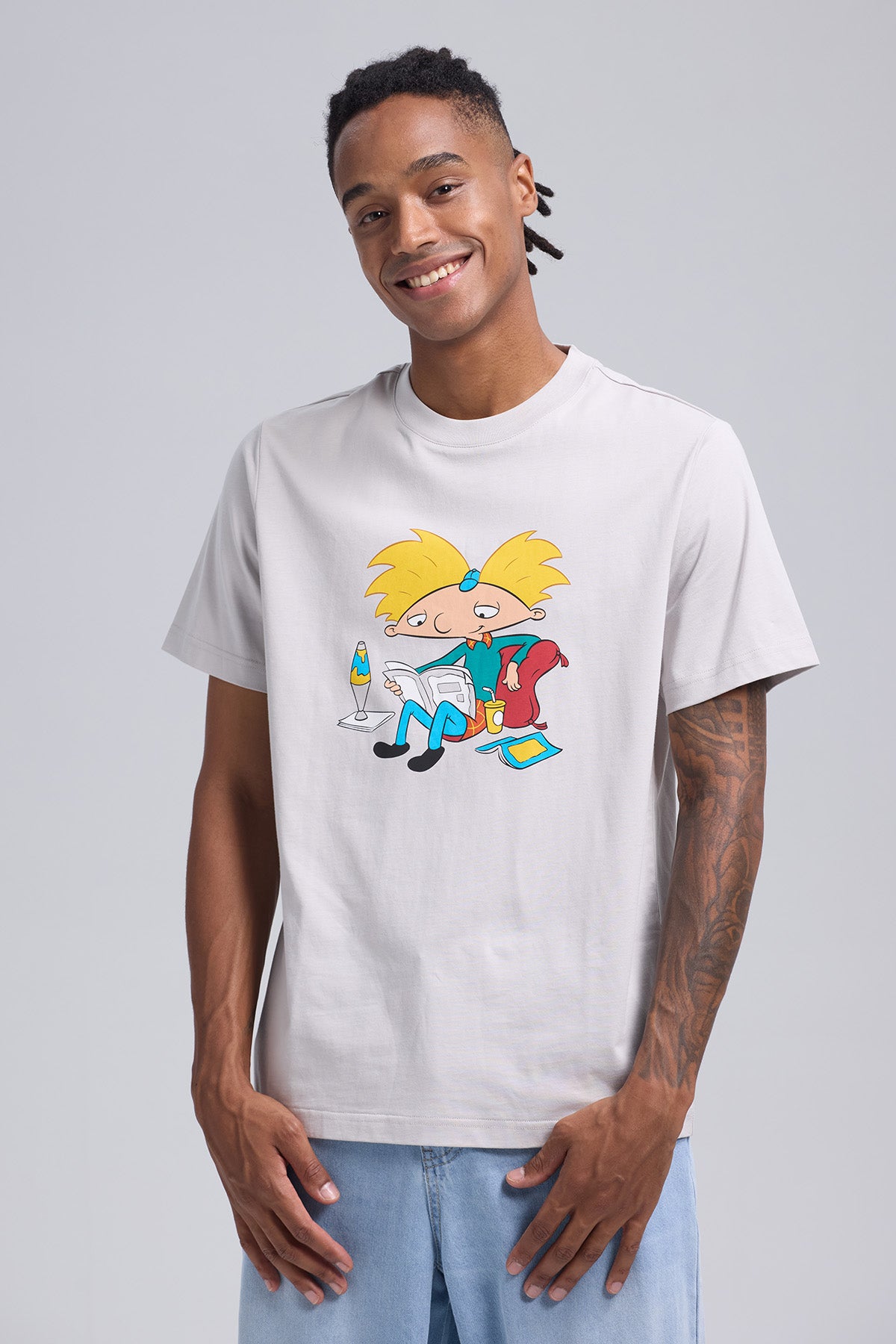Polera Hombre Hey Arnold Gris