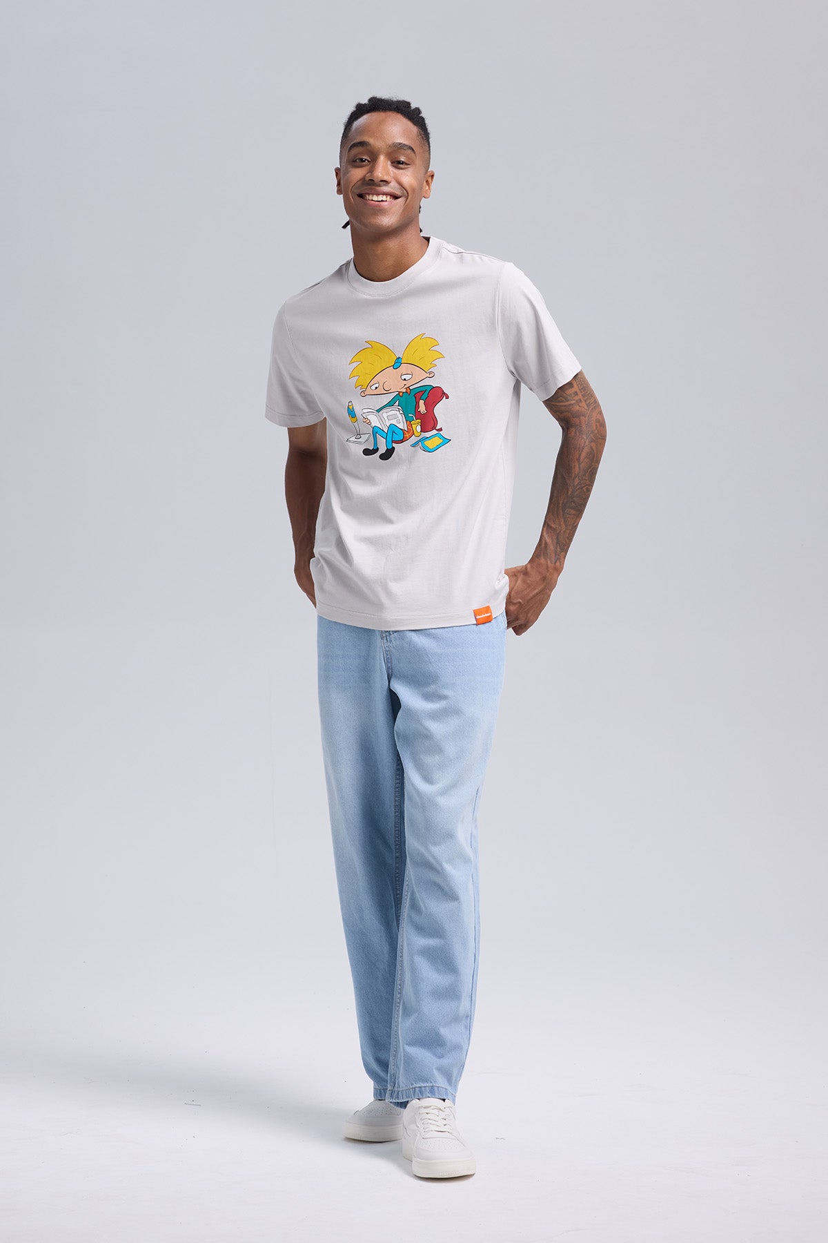 Polera Hombre Hey Arnold Gris