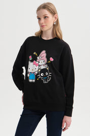 Polerón Mujer Print Negro