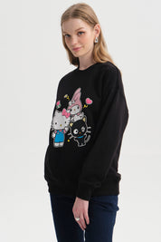 Polerón Mujer Print Negro