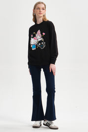 Polerón Mujer Print Negro