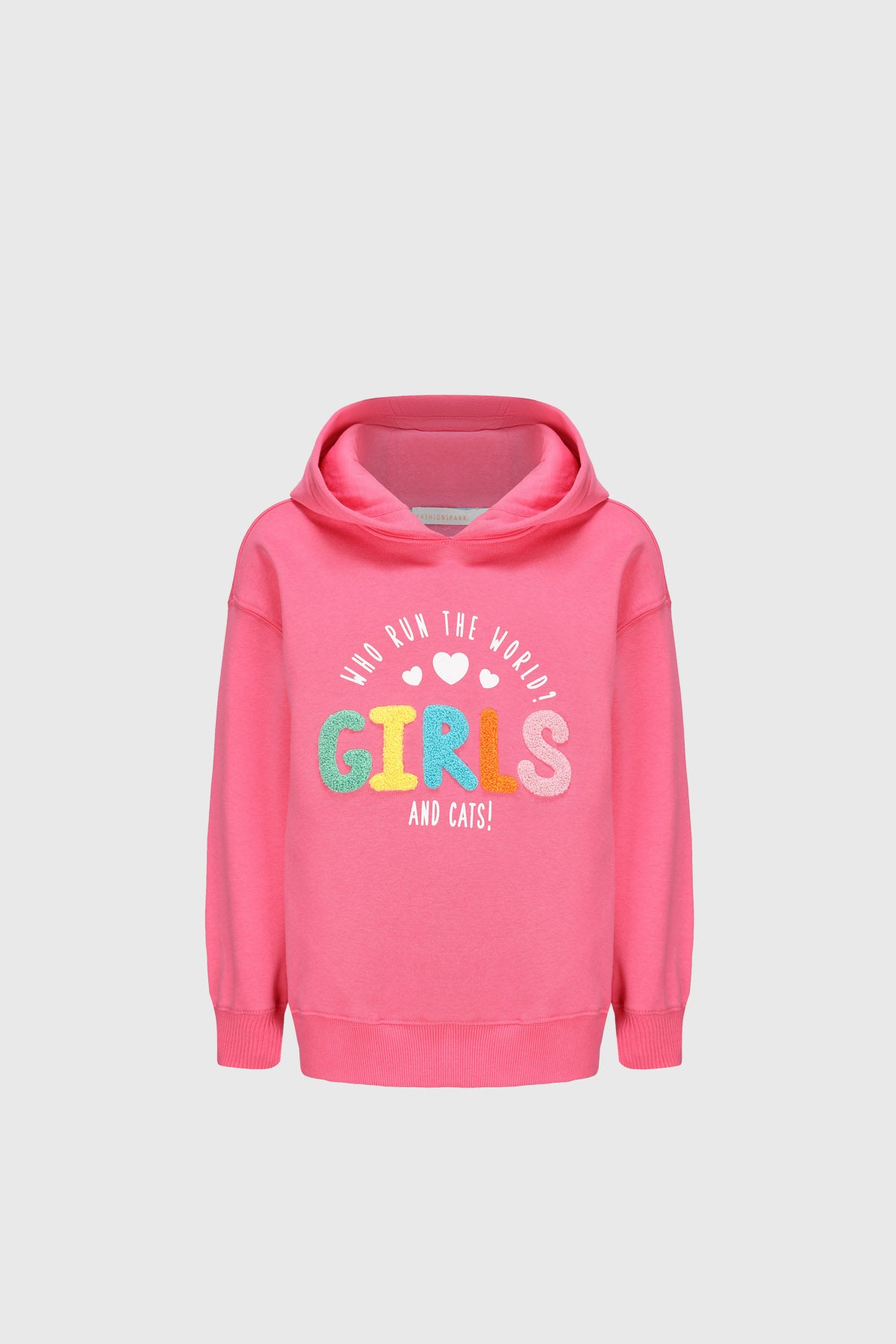 Polerón Niña Oversize Print Fucsia