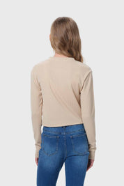 Polera Niña Con Botones Beige