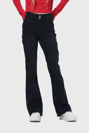 Jeans Niña Con Costura Negro