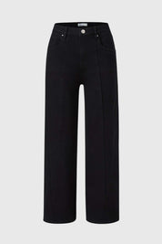 Jeans Niña Wide Leg Con Costuras Negro