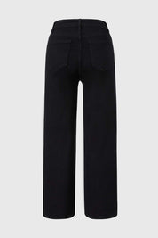 Jeans Niña Wide Leg Con Costuras Negro