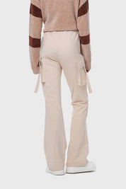 Calza Niña Flare Con Bolsillo Beige