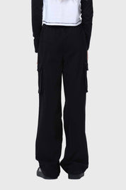 Pantalón Niña Cargo Recto Pretina Elasticada Negro