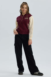 Chaqueta Niña Bomber Burdeo