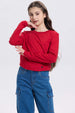 Polera Niña Con Costuras Y Print Rojo