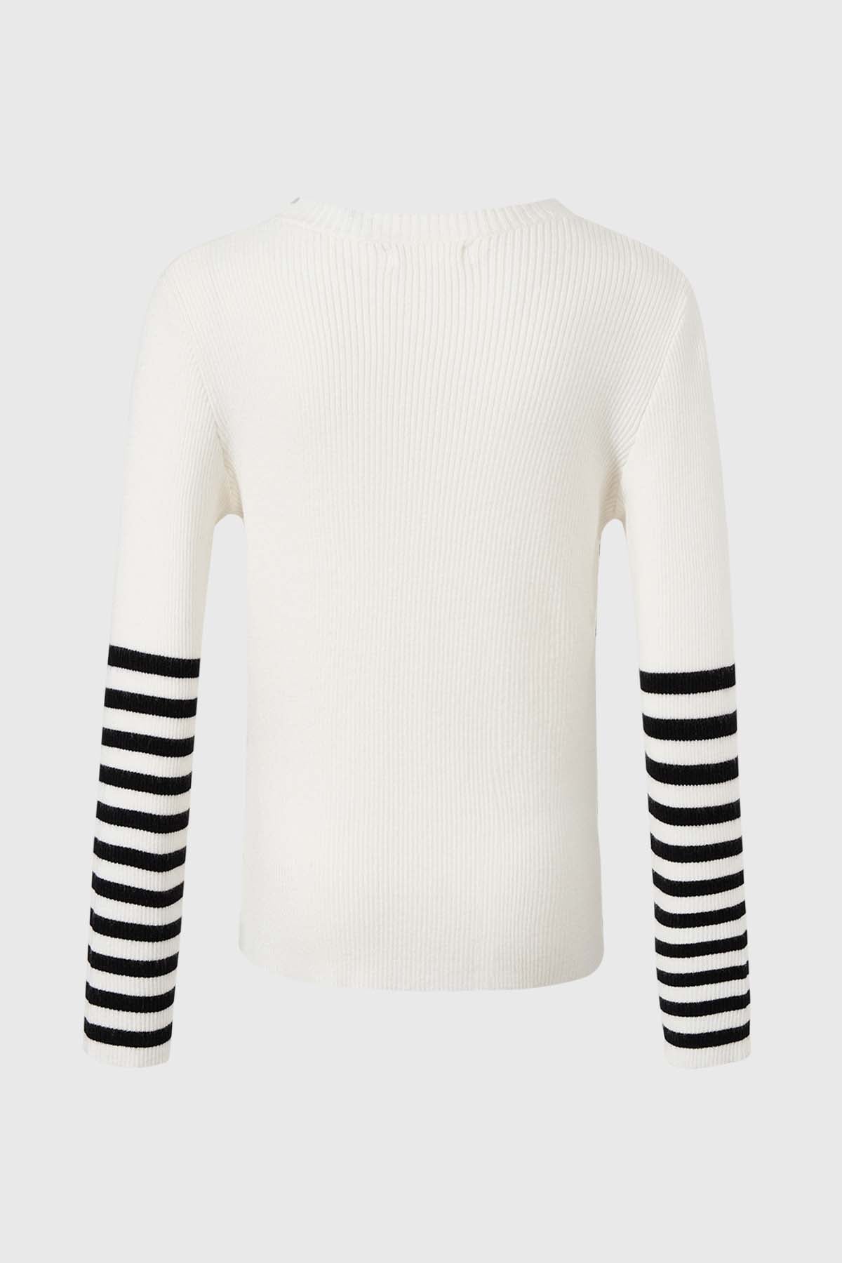 Sweater Niña Rayas Crudo