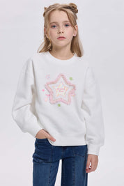 Polerón Niña Estrella Tul Crudo