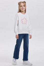 Polerón Niña Estrella Tul Crudo