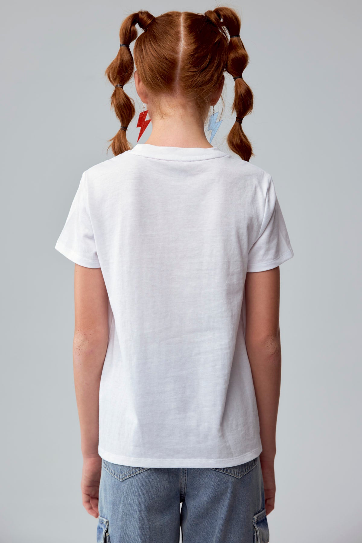 Polera Niña Básica Estampada Blanco
