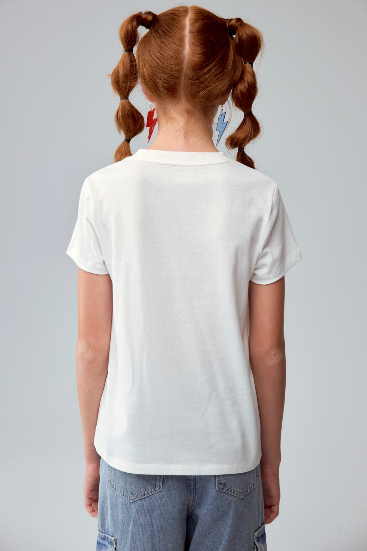 Polera Niña Básica Estampada Crudo