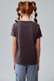 Polera Niña Básica Estampada Marengo