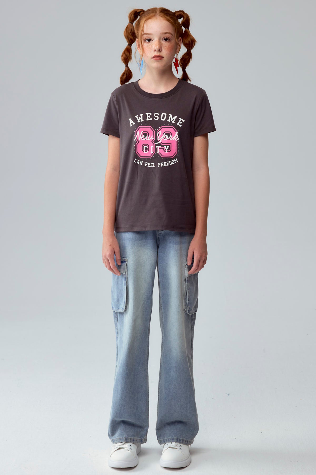Polera Niña Básica Estampada Marengo