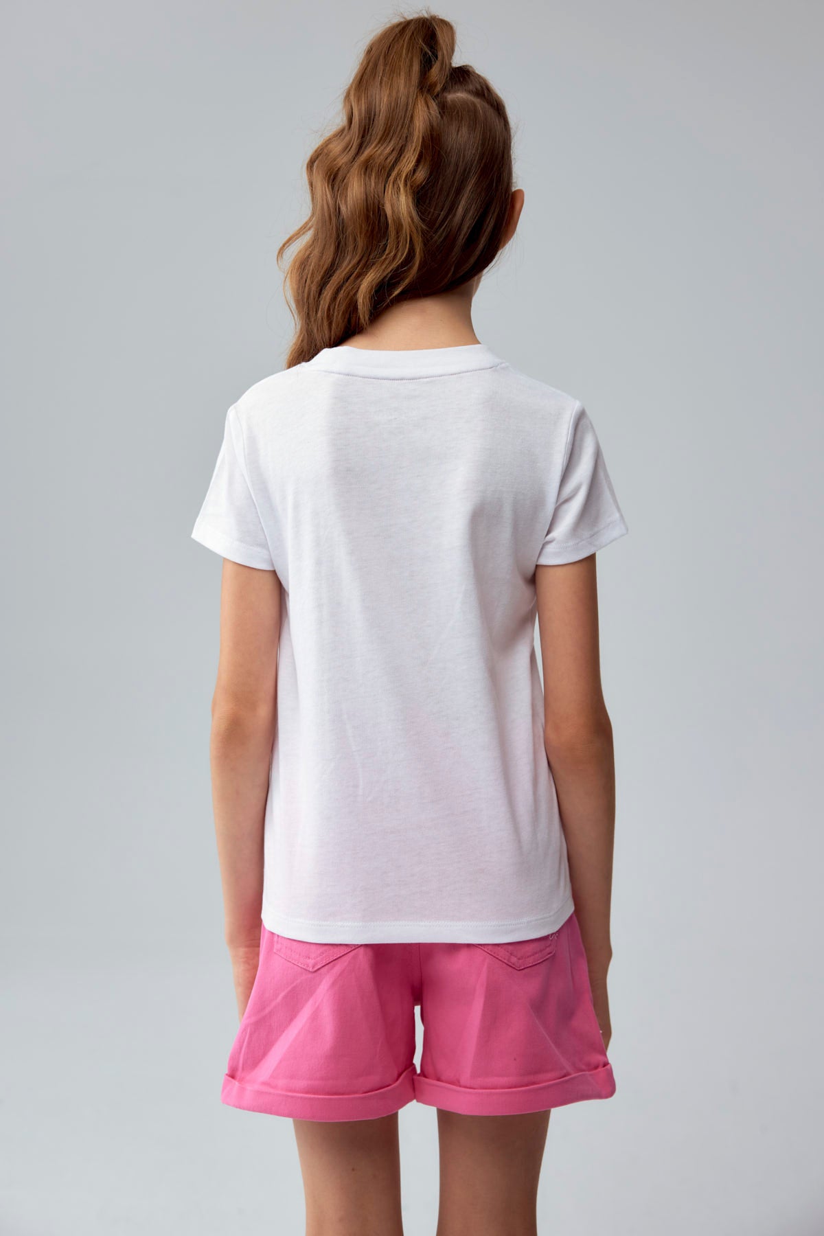 Polera Niña Básica Estampada Blanco