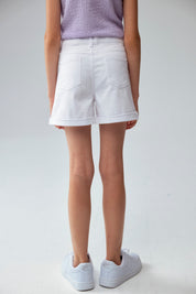 Short Niña Gabardina Básico Blanco