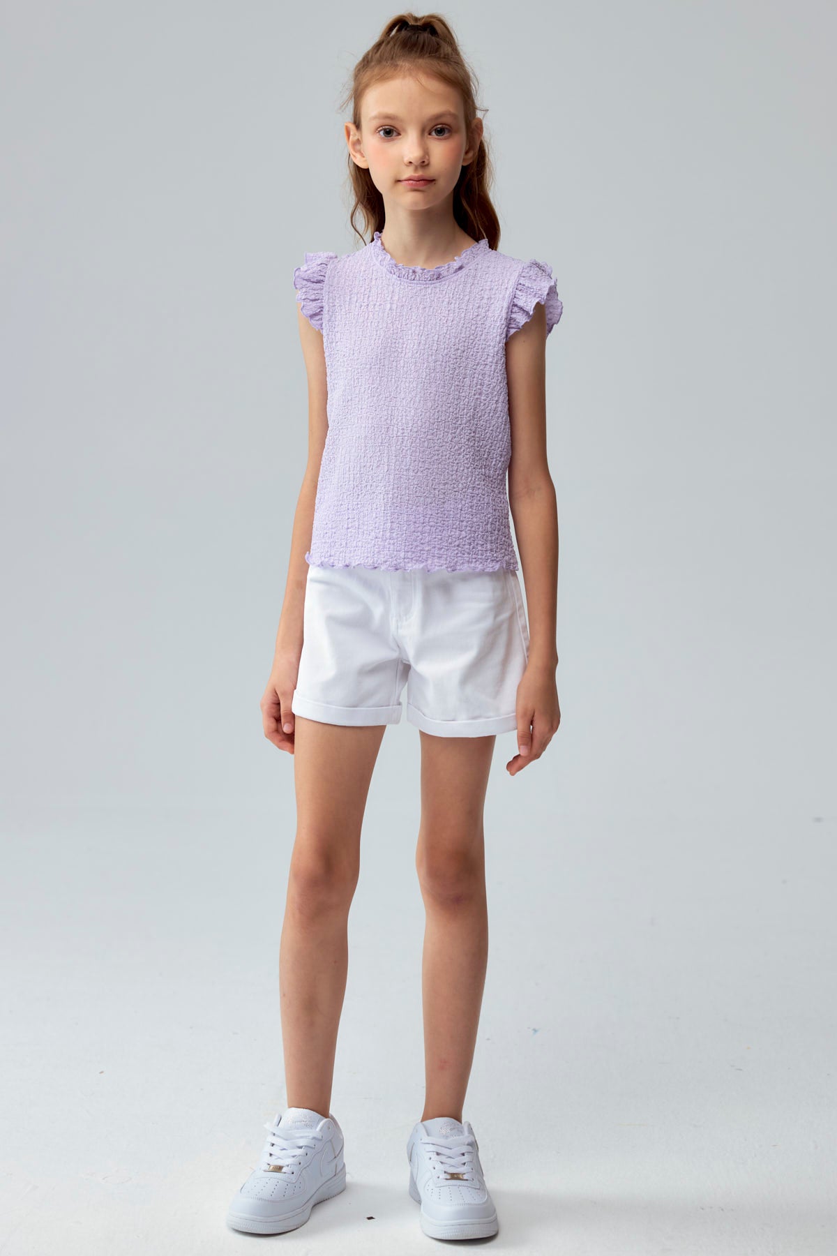 Short Niña Gabardina Básico Blanco