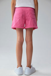 Short Niña Gabardina Básico Fucsia