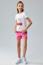 Short Niña Gabardina Básico Fucsia