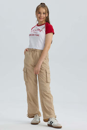 Pantalón Niña Parchute Cargo Beige