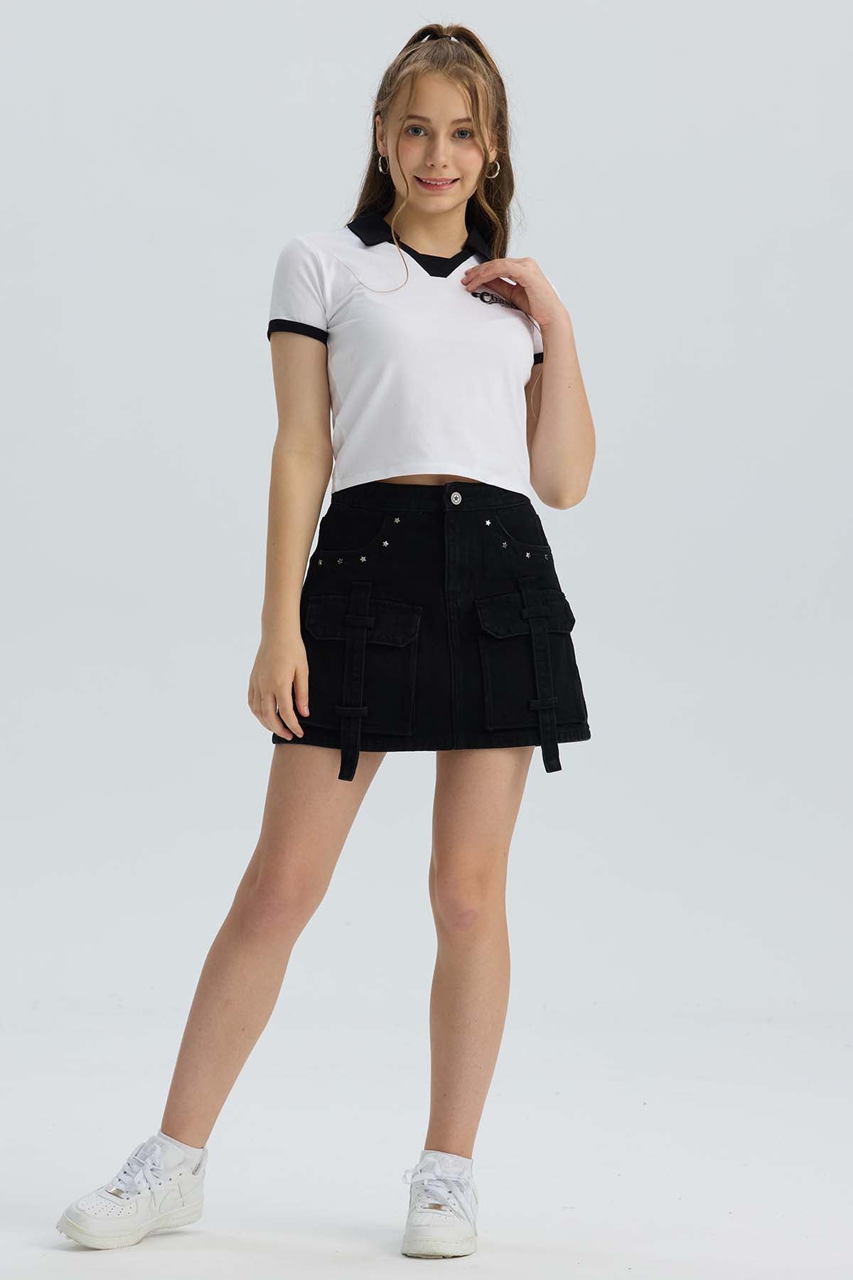 Falda Niña Cargo Negro