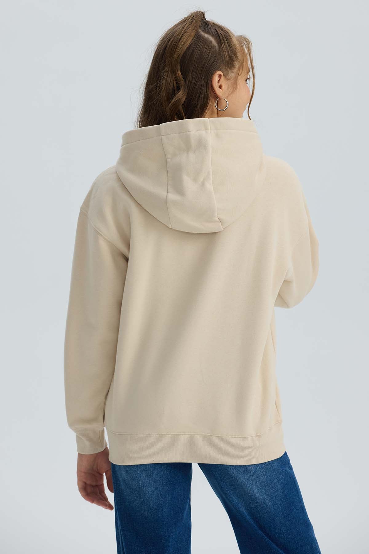 Polerón Niña Print Beige