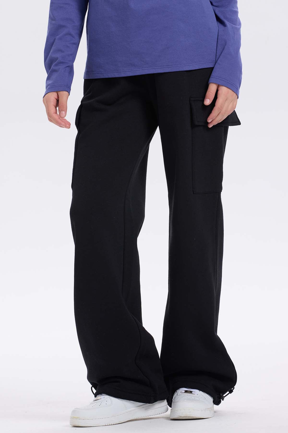 Pantalón buzo niña cargo negro