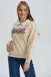 Polerón Niña Print Posicional Beige