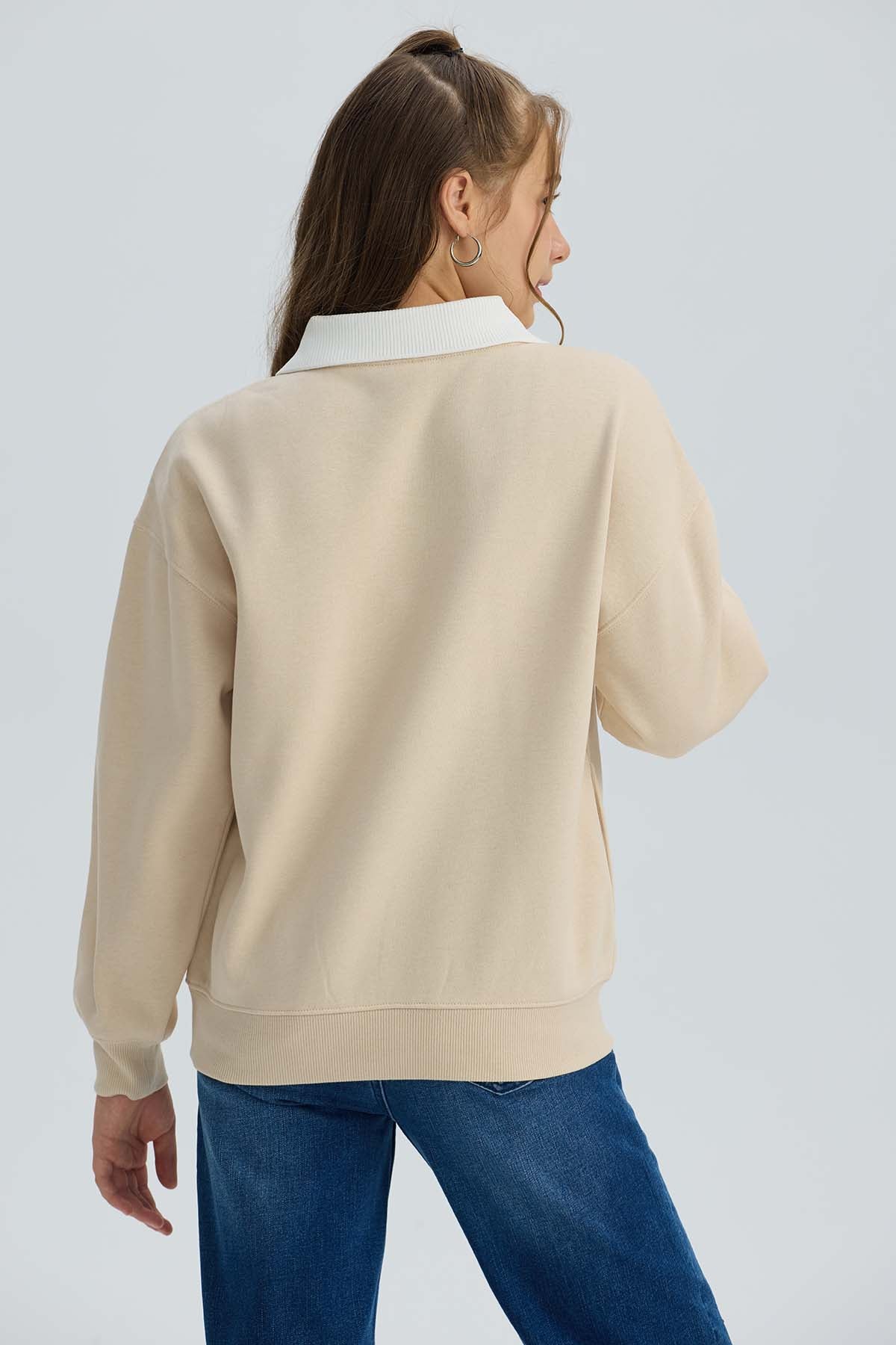 Polerón Niña Print Posicional Beige