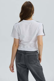 Polera Niña Print Posicional Blanco