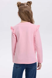 Polera Niña Print Posicional Rosado