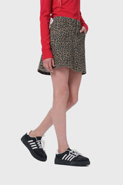 Falda Niña Animal Print Beige