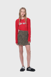 Falda Niña Animal Print Beige