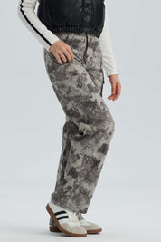 Pantalón niña Cargo Gris con estampado único